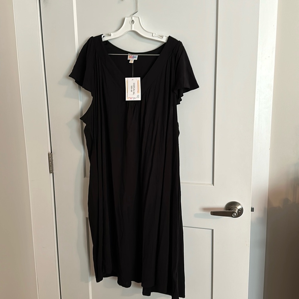 Lularoe chaylin 3x black flutter sleeve dress new with tags